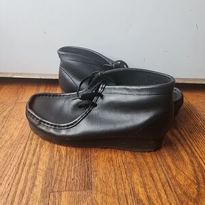 Clarks Black Leather Chukka Boots